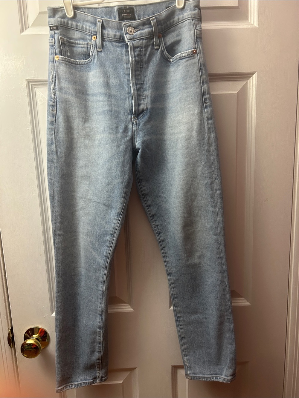 Citizens of Humanity Olivia Crop High Rise Button Fly Slim Jeans Sz 26